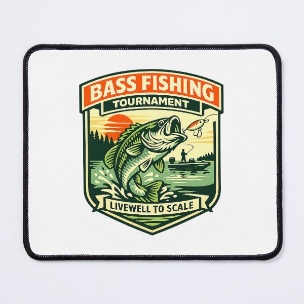 Item preview, Vintage Bass Fishing Tournament Badge Largemouth Bass Lure Lake Angler Fisherman Gift designed and sold by The Junto Shop.