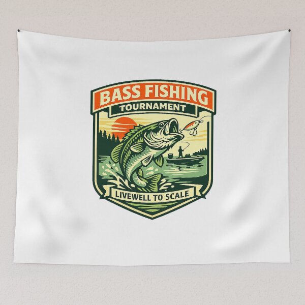 Item preview, Vintage Bass Fishing Tournament Badge Largemouth Bass Lure Lake Angler Fisherman Gift designed and sold by The Junto Shop.