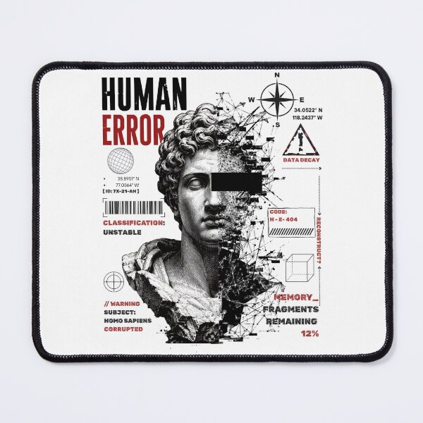 Item preview, Human Error Cyberpunk T-Shirt - Vaporwave Glitch Art Greek Statue Bust Tee - Brutalist Techwear Apparel, Edgy Hacker Graphic Shirt, Anime Alt Clothing, Data Decay Streetwear designed and sold by justyna-s28.