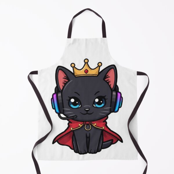 Item preview, Cute Royal Gamer Cat Kawaii Sticker | Black Kitten with Golden Crown designed and sold by Stylestickers55.