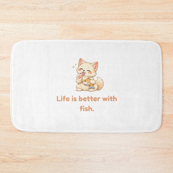Item preview, Life Is Better With Fish – Cute Kawaii Cat Lover Funny Pet Design designed and sold by Keep-Healing.