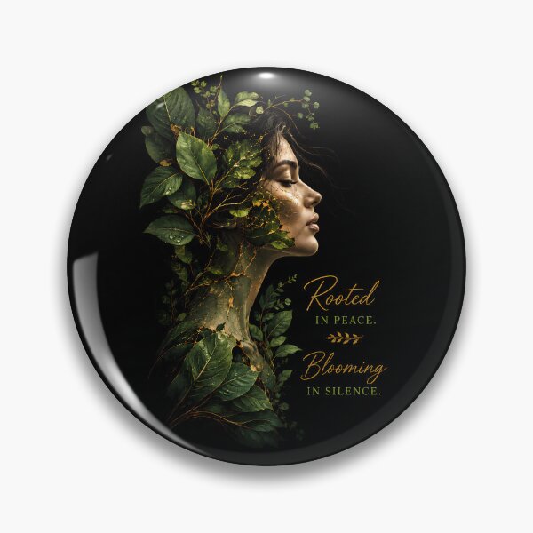 Item preview, Rooted In Peace Blooming In Silence - Gold Kintsugi Botanical Portrait designed and sold by IXM_CREATION.