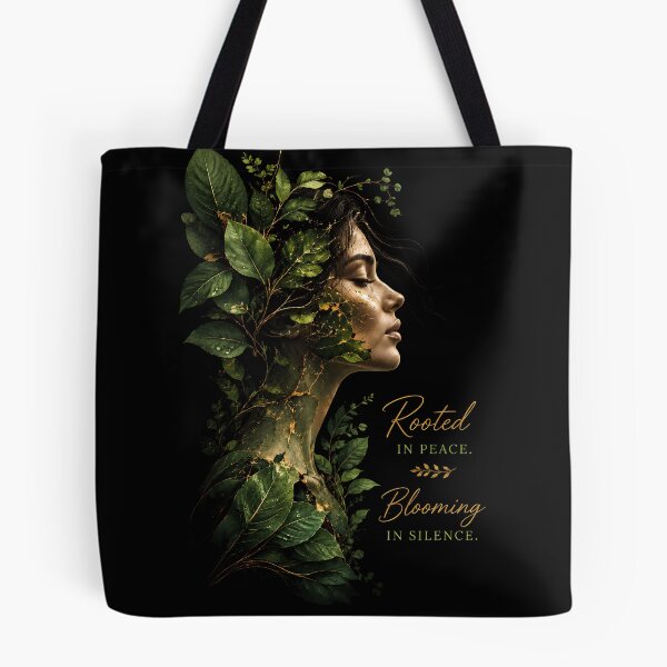 Item preview, Rooted In Peace Blooming In Silence - Gold Kintsugi Botanical Portrait designed and sold by IXM_CREATION.