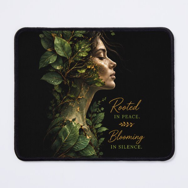 Item preview, Rooted In Peace Blooming In Silence - Gold Kintsugi Botanical Portrait designed and sold by IXM_CREATION.