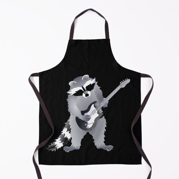 Item preview, Raccoon Playing Right Handed, Electric Guitar, In Monochrome Colours designed and sold by Adamo-illustration.