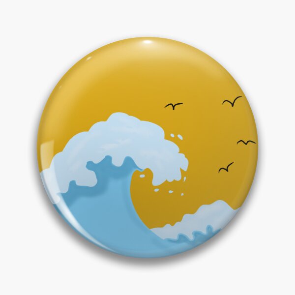 Item preview, Retro Ocean Wave and Golden Sun Minimalist Art designed and sold by muhammadkhafidh.