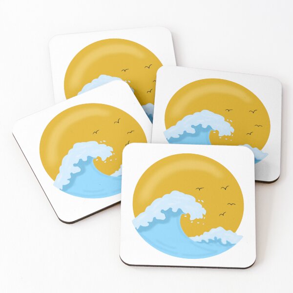 Item preview, Retro Ocean Wave and Golden Sun Minimalist Art designed and sold by muhammadkhafidh.