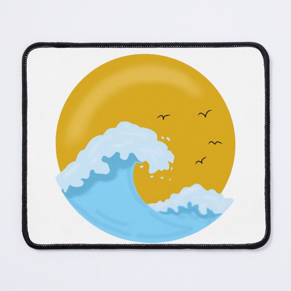 Item preview, Retro Ocean Wave and Golden Sun Minimalist Art designed and sold by muhammadkhafidh.