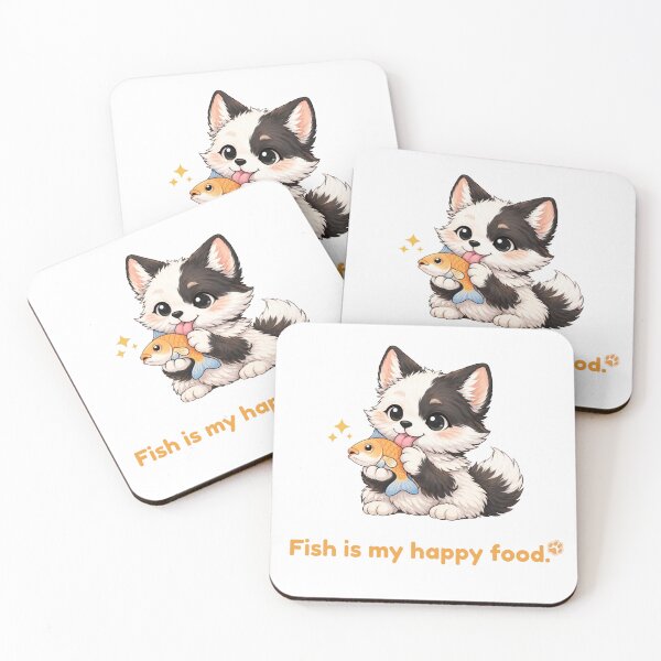 Item preview, Fish Is My Happy Food – Cute Kawaii Cat Lover Funny Fish Design designed and sold by Keep-Healing.