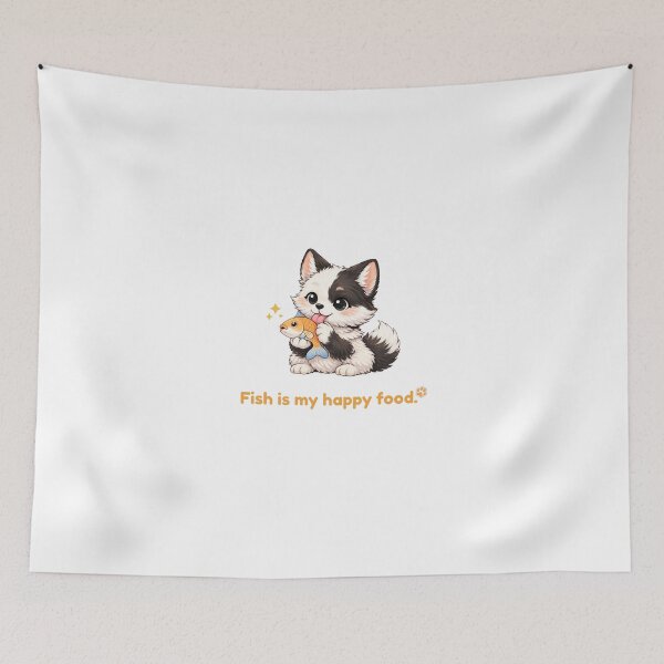 Item preview, Fish Is My Happy Food – Cute Kawaii Cat Lover Funny Fish Design designed and sold by Keep-Healing.