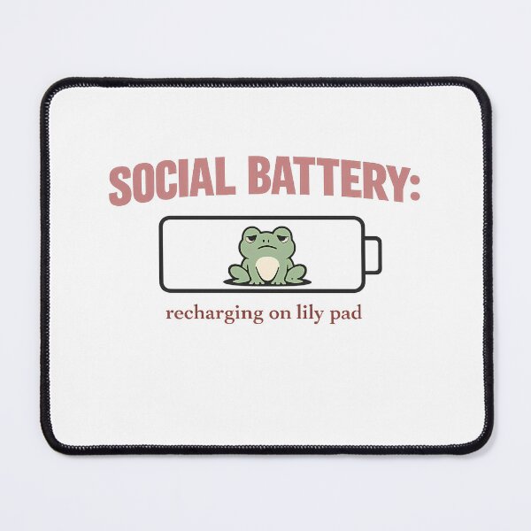 Item preview, Social Battery Recharging On Lily Pad Funny Introvert Frog designed and sold by Moss & Mellow.