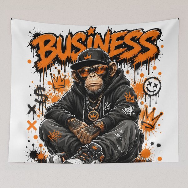 Item preview, Business – Orange Streetwear Chimp Mascot designed and sold by AVINN-SENPAI.