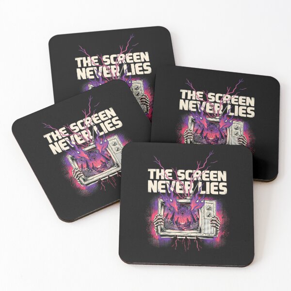 Item preview, The Screen Never Lies, Horror TV Demon Neon Synthwave 80s Dark designed and sold by CryptReel.