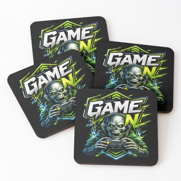 Item preview, GAME ON Skeleton Gamer Sticker | Neon Esports Skull Gaming Design designed and sold by StickyDelights.