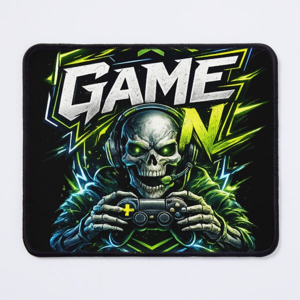 Item preview, GAME ON Skeleton Gamer Sticker | Neon Esports Skull Gaming Design designed and sold by Nusha Creations.