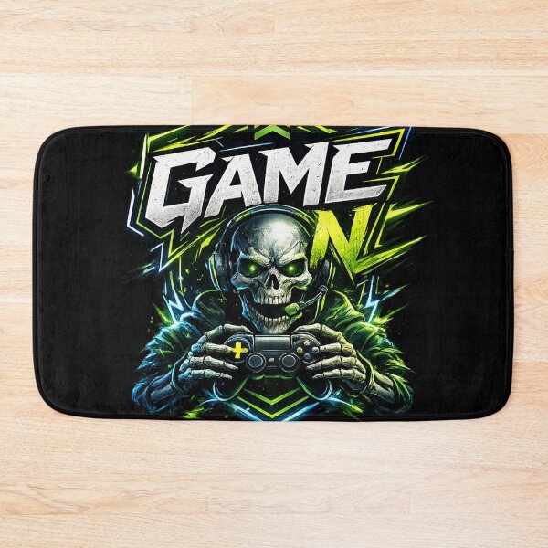 Item preview, GAME ON Skeleton Gamer Sticker | Neon Esports Skull Gaming Design designed and sold by Nusha Creations.