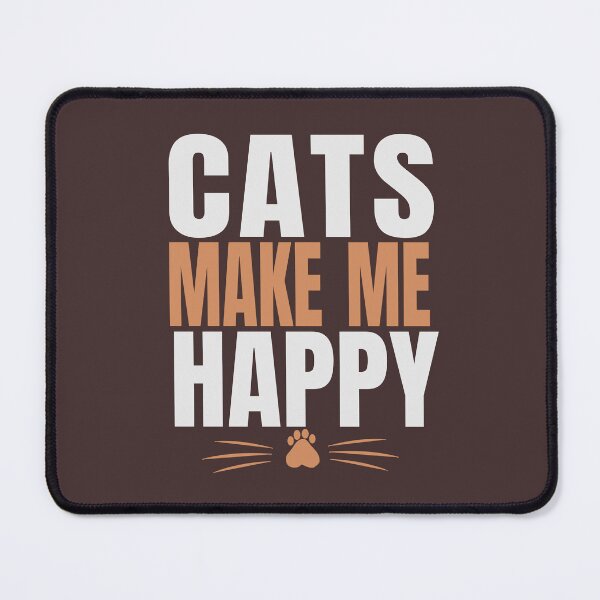 Item preview, Cats Make Me Happy Typography Cat Lover T-Shirt designed and sold by HeartAndArtShop.