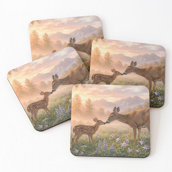 Item preview, Whitetail Deer Doe Cute Fawn Spring Sunrise designed and sold by csforest.