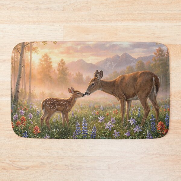 Item preview, Whitetail Deer Doe Cute Fawn Spring Sunrise designed and sold by csforest.