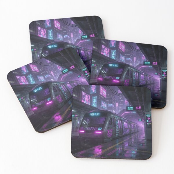 Item preview, Cyberpunk Train at Neon Station Platform designed and sold by Pioneer Spirit Market.