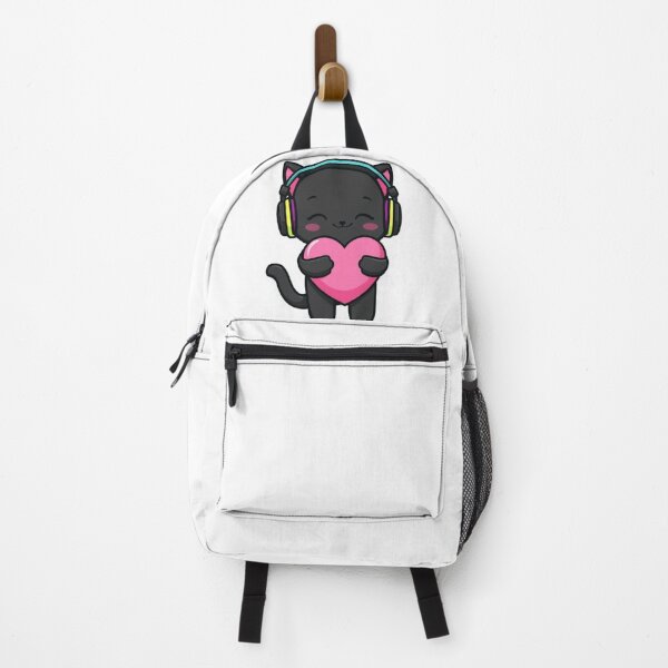 Item preview, Cute Valentine Gamer Cat Kawaii Sticker | Black Kitten with Heart designed and sold by Stylestickers55.