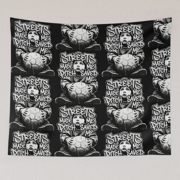 Item preview, Streets Made Me, Pitch Saved Me – Football Street Art Graphic  designed and sold by Minute90th.