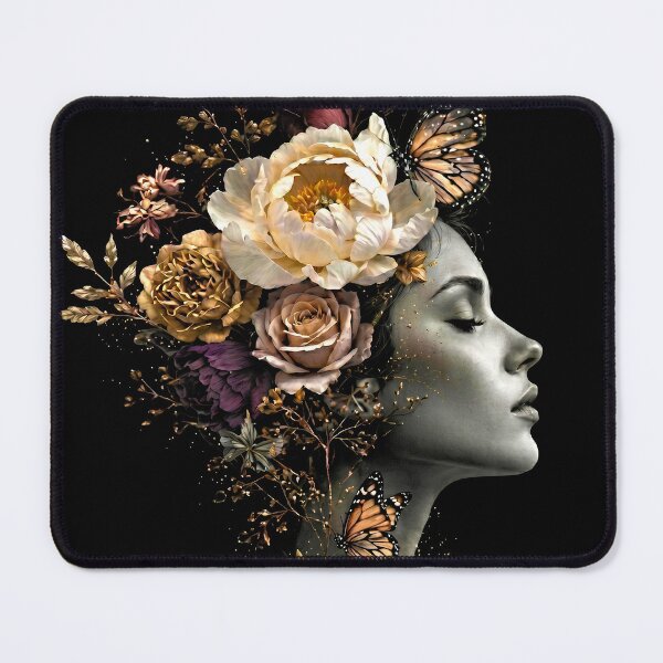 Item preview, Quietly Blooming - Floral Monarch Butterfly Portrait designed and sold by IXM_CREATION.