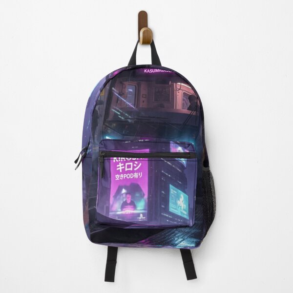 Item preview, Cyberpunk Train at Rainy Neon Station designed and sold by Pioneer Spirit Market.