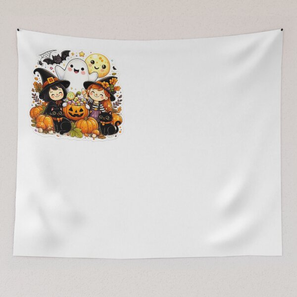 Item preview, Cute Halloween Kids & Ghost Sticker PNG | Kawaii Witch Girls with Pumpkins | Autumn Cartoon | Transparent PNG designed and sold by ashwin131.