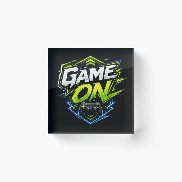 Item preview, GAME ON Neon Gaming Logo Sticker | Retro Arcade Esports Design designed and sold by Nusha Creations.