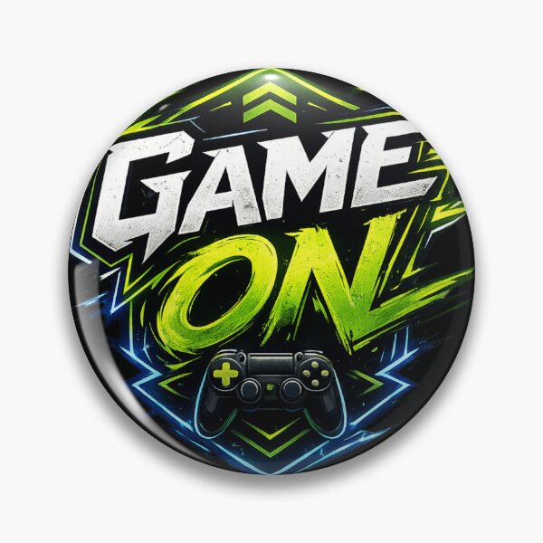Item preview, GAME ON Neon Gaming Logo Sticker | Retro Arcade Esports Design designed and sold by Nusha Creations.