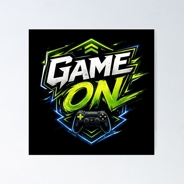 Item preview, GAME ON Neon Gaming Logo Sticker | Retro Arcade Esports Design designed and sold by StickyDelights.