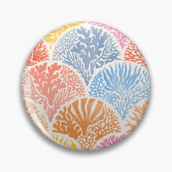 Item preview, Colorful Coastal Coral Block Print Deco  designed and sold by Perrin Le Feuvre.