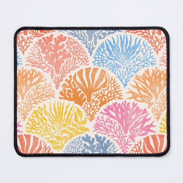 Item preview, Colorful Coastal Coral Block Print Deco  designed and sold by Perrin Le Feuvre.