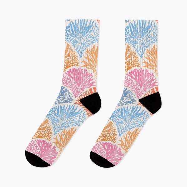 Item preview, Colorful Coastal Coral Block Print Deco  designed and sold by Perrin Le Feuvre.