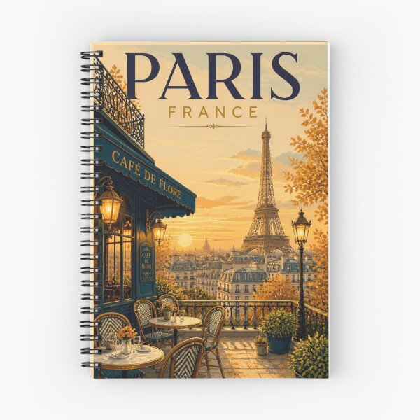 Item preview, Paris France Vintage Travel Poster | Paris Café & Eiffel Tower Wall Art designed and sold by Timeless Design.