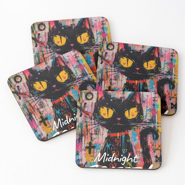 Item preview, Midnight Society – Urban Graffiti Black Cat Art designed and sold by Peanutspixel.
