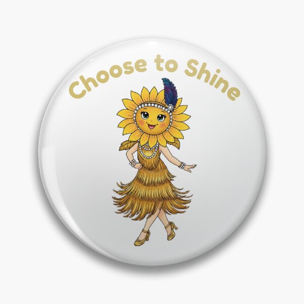 Item preview, Choose to Shine Cute Sunflower Flapper Girl designed and sold by Inka Moon Design.