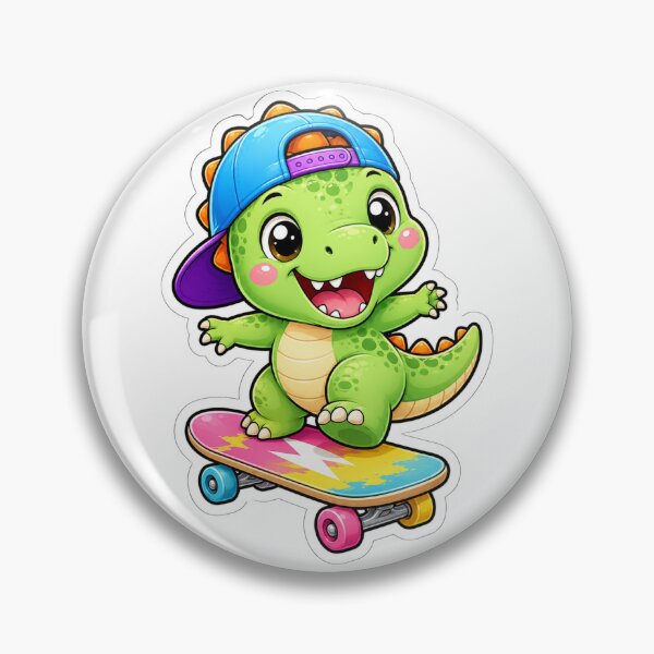 Item preview, Cute Dinosaur Riding Skateboard designed and sold by PriyankaSonara.