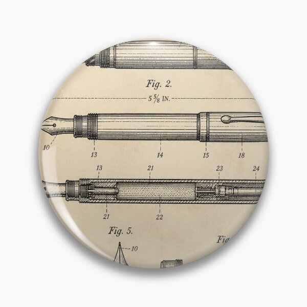 Item preview, Vintage Fountain Pen Patent T-Shirt | Antique Blueprint Engineering Tee designed and sold by SunnyDesign82.