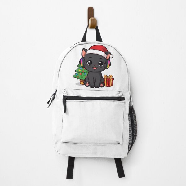 Item preview, Cute Christmas Gamer Cat Kawaii Sticker | Black Kitten with RGB Headphones designed and sold by Stylestickers55.