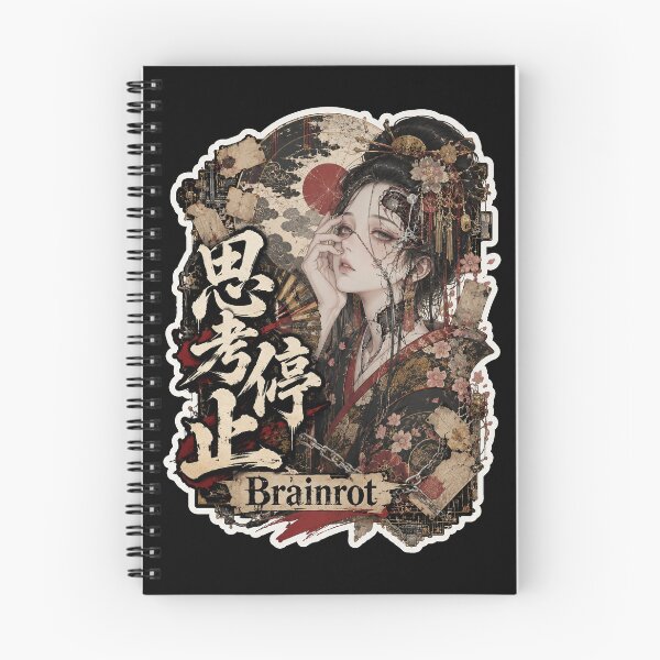 Item preview, Brainrot Japanese Kanji Art (思考停止) - Dark Cyber Geisha Aesthetic designed and sold by Japan-kanji-ya.