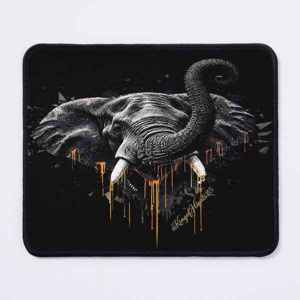 Item preview, Charging Elephant Tusks Ink Splatter Art designed and sold by KingofHearts25.