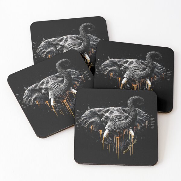 Item preview, Charging Elephant Tusks Ink Splatter Art designed and sold by KingofHearts25.