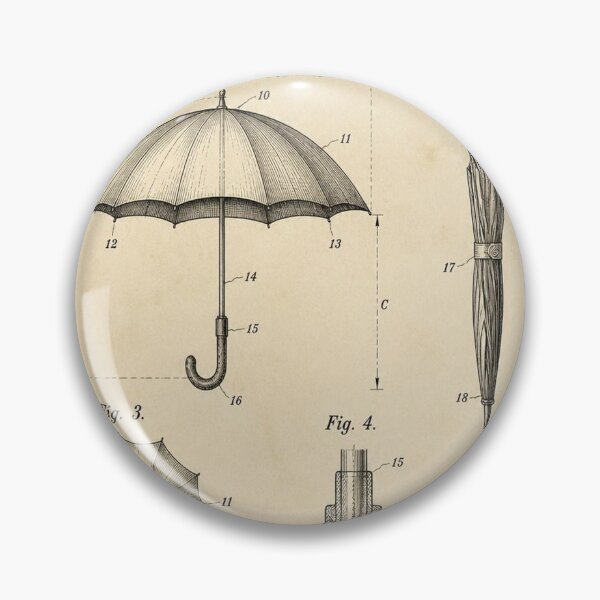 Item preview, Vintage Umbrella Patent T-Shirt | Antique Blueprint Engineering Tee designed and sold by SunnyDesign82.