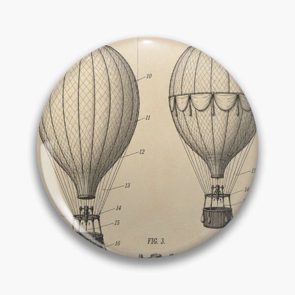 Item preview, Vintage Hot Air Balloon Patent T-Shirt | Antique Blueprint Engineering Tee designed and sold by SunnyDesign82.
