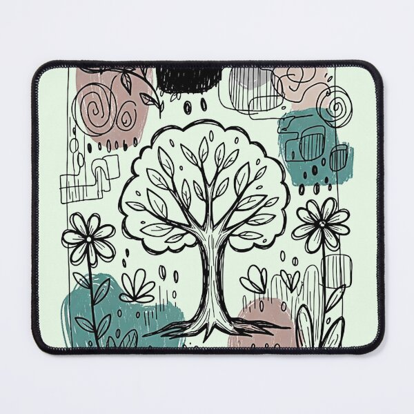 Item preview, Abstract Tree Doodle Line Art with Earth Tones designed and sold by SholoStudio.