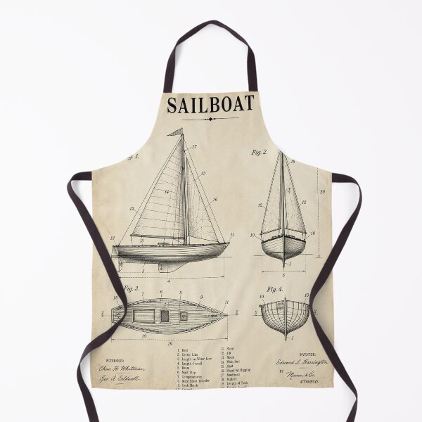 Item preview, Vintage Sailboat Patent T-Shirt | Antique Blueprint Engineering Tee designed and sold by SunnyDesign82.