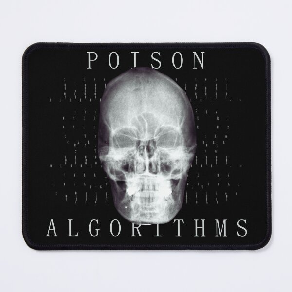 Item preview, Poison Algorithms Anti AI skull artwork - wob designed and sold by GrimeWear.