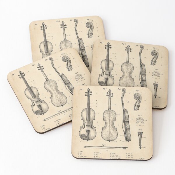 Item preview, Vintage Violin Patent T-Shirt | Antique Blueprint Engineering Tee designed and sold by SunnyDesign82.